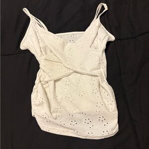 White Eyelet Sleeveless Top